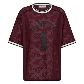  HAUTE L'AMITIE Lace Football Tee, Amarone